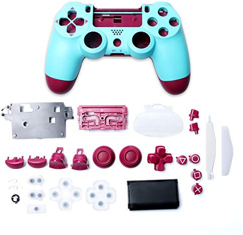HUAYUWA Custodia in plastica per controller di gioco con pulsanti di ricambio per PlayStation 4 Slim 4.0 JDM-040 JDS-040 (Versione V1), colore: Blu bacca