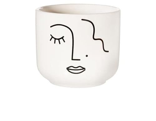 Sass & Belle Abstract Face White Large Planter