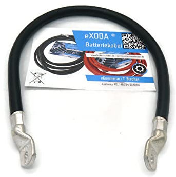 eXODA cavo batteria 70 mm² 50cm capocorda M6 e M8 nero per auto barche moto adatto con mantello in PVC flessibile fino a 70 gradi resistente al calore con alto contenuto di rame