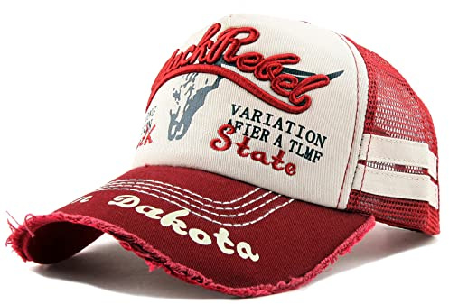 Trucker Mesh Baseballcap Black Rebel Western Distressed Vintage Retro Sommer Cap