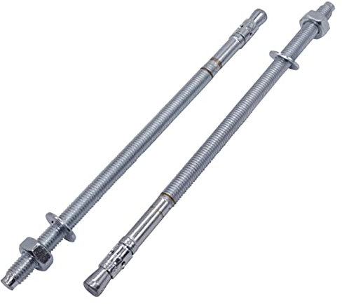 Confezione da 2 ancoraggi a cuneo M10 x 230 mm, tasselli in metallo, fissaggio per muratura tramite bulloni, ancoraggio per calcestruzzo (2, M10 x 230 mm)