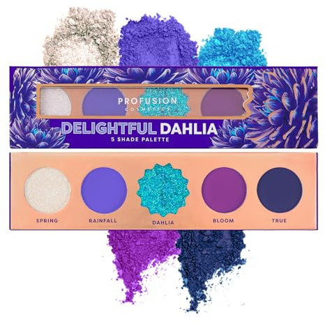 Profusion Cosmetics Blooming Hues Delightful Dahlia Palette de 5 fards à paupières Bleu