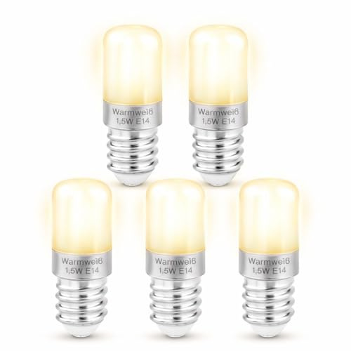 Perfect LED Kühlschrankbirnen - warmweiß - 5er Set - E14 LED Lampe - Kühlschranklampe - 2700 K - 1,5 Watt