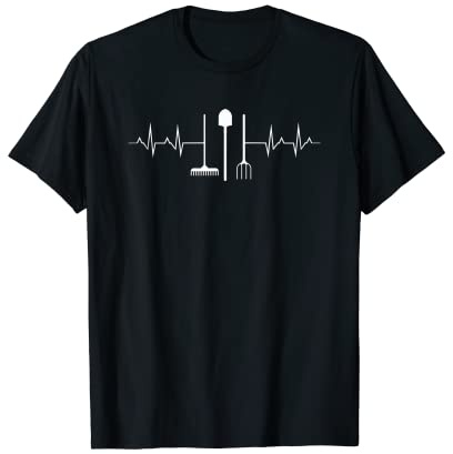Heartbeat Gardening Tools Rake Spade Pitchfork Garden Shovel T-Shirt