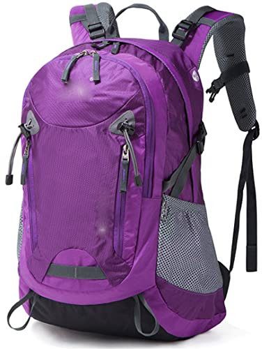 Bqxxdeo 35L Wanderrucksack für Damen Herren Outdoor Camping Rucksack Reise Kletterrucksack Sport Bergsteigen Tasche Purple