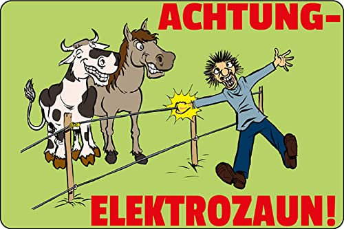 Aus Holz 20x30cm Achtung Elektrozaun Vorsicht Warn TafelTierliebe Weide
