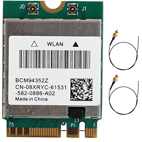 Drahtlose Netzwerkkarte, Dual Band Wire NGFF M.2 Bluetooth Computer Interne Karten 4.0 802.11ac Wlan Adapter BCM94352Z (2 externe Antennenkabel) Interner Dual Band WLAN WiFi Adapter