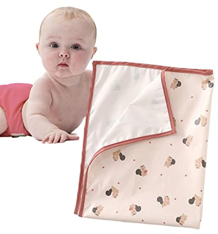Linge de lit pour bébé, tapis d'éveil portable pour bébé, draps de nuit respirants drap de jeu pliable lavable housse d'urine imperméable douce et imperméable pour bébé lit de jeu