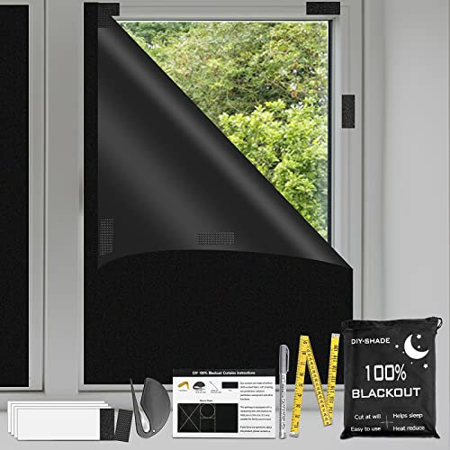 Homgaty Blackout Blinds Stick On, 300x145cm Portable Blinds, 100% Material Any Window, Temporary No Drill Curtains Nursery Bedroom Office Apartt, XL (MRPZHO994-UK)