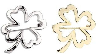 ARFUKA Ensemble de broches trèfle à quatre feuilles en acier inoxydable porte-bonheur pour homme et femme (symbole celtique de bonne chance), Métal