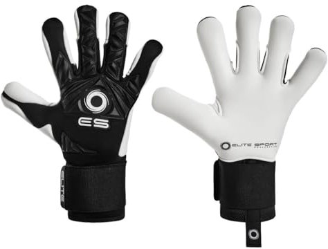 Elite - Torwarthandschuhe Neo Revolution II 7 Schwarz/Weiß, 3D-Design, 4mm Latex, Verstärkter Rückenschaum