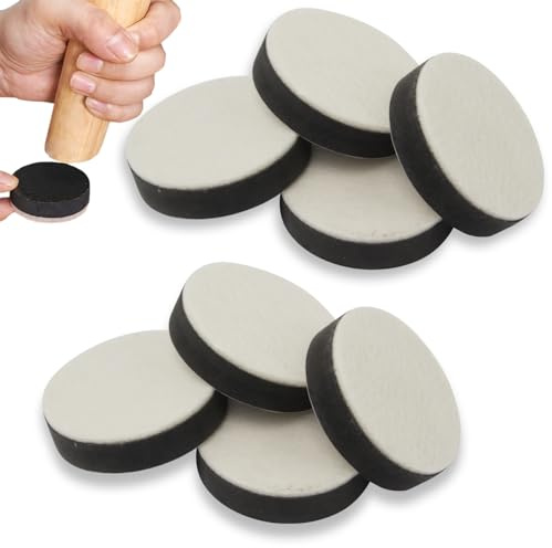 Neikafan Filtglidare, självhäftande, rund, 8 stycken möbelglidare, filt för stolar, tunga möbler, golvglidare, självhäftande möbelhöjning, skyddar dina möbler och trägolv, filtglidare, svart