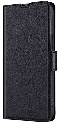 WBWONE Funda para Motorla Moto Edge 40 Neo, Carcasa Tapa de Cuero PU Cierre Magnético, Soporte Plegable, Ranura para Tarjeta Cover, Negro