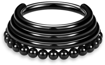 hengkaixuan 16G Nasenringe 316L Chirurgischer Stahl Septum Ohrmanschette Helix Clicker Klappring Muschel Daith Helix Unisex Creolen Septum Piercing Schmuck