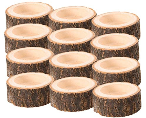 Alipis 12stücke Teiliges Holz Teelichthalter Rustikale Votivkerzenständer Für Hochzeit Geburtstagsdeko Wohnzimmertisch Dekorative Kerzenhalter Aus Holz Für Verschiedene Anlässe