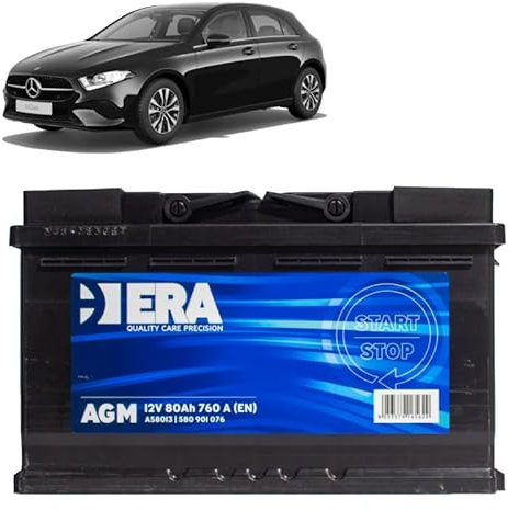 Batteria 80Ah A.G.M. per Mercedes Classe A W177 160d 180d 200d 220d gasolio 2019+