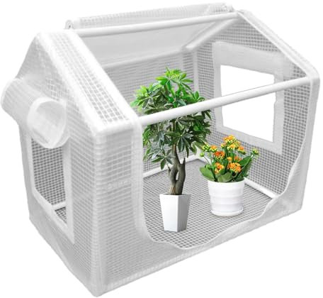 Miini Serre pour | Serre compacte | Jardinage | Culture de | Facile à Installer - Protection UV - PE épais Enroulable - Fermeture éclair - Serre de terrasse pour l'extérieur