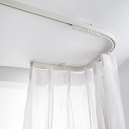 Flexible Deckenvorhangschiene für Erkerfenster, Raumteiler, leises Seilzugschienensystem für Etagenbett und Wandbehang, 12 m, biegbare Halterungsschiene