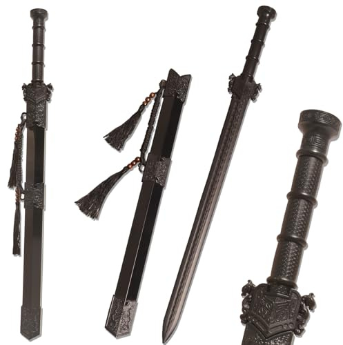 High Strength Polypropylen Plastic Sword Ancient Style Embroidery Spring Sword with Sheath for Practice and Training