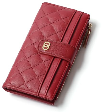 SENDEFN Purses for Women RFID Blocking Large Capacity Purse Bifold Ladies Purse Long Wallet for Women with 1 Zip Coin Pocket, 11 Card Slots