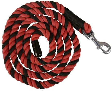 Führstrick für Pferde, Longierleine für Ponys mit 360° Drehbarem Clip, Große Hundeleine aus Baumwolle für Training, Fährtensuche, Spazierengehen, 1,8 M/6 Fuß