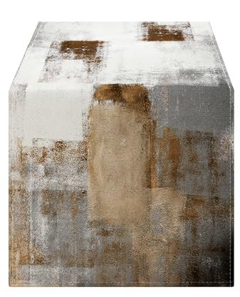 LOZULO Tischläufer Modern Braun Läufer Tisch Boho Leinen Tischläufer Abwaschbar Landhausstil Table Runner Party Tischdeko Outdoor Wetterfest 40x180 für Couchtisch