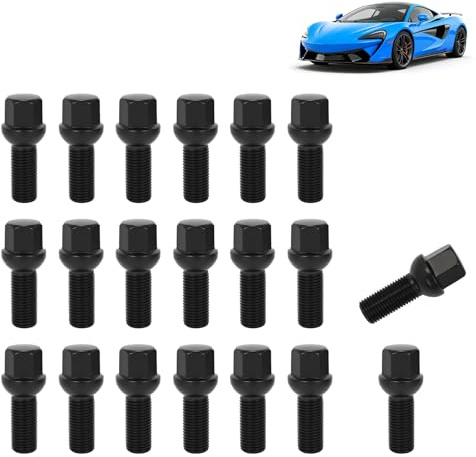 20 Stück M14x1,5 Radschrauben, 30 mm Radbolzen aus Legiertem Stahl mit Kugelsitz, kompatibel mit Mercedes BMW VW Audi Skoda Seat, Sechskantgröße 17 mm