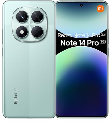 Xiaomi Redmi Note 14 Pro 5G Smartphone 8+256GB 200MP Pro-Grade AI Camera System MediaTek Dimensity 7300-Ultra 1.5K 120Hz Eye-Care Display 5110mAh BatteryWith 45W Turbo Charging(Green)