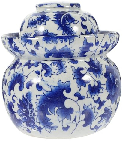 Garneck Ceramic Pickle Jar Food Storage Jar 2.5 Jin Sealed Kimchi Storage Canister Food Container for Kitchen Pantry