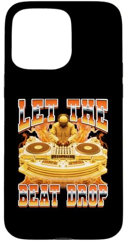 Disque de Jockey DJ Discjockey Plateau tournant années 90 Let The Beat Drop Coque pour iPhone 15 Pro Max