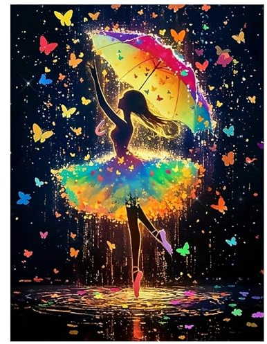Hjjdiyes Diamond Painting Ballett Mädchen 30x40 cm | DIY Diamond Painting Kits für Erwachsene und Anfänger, 5D Diamantmalerei-set für Geschenk, zur Entspannung und als Wanddeko