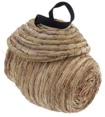 Toyvian Nichoir Nid d'Oiseau Tissé à Main en Paille pour Perruches | Nid Fait Main, Forme Grotte, , pour Petits Animaux, Sécurité et Chaleur, Accessoire Léger
