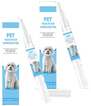 KOAHDE Cane e Gatto Occhio Macchia Pulizia Penna,Rimuovere Macchie Lacrime,Gatti e Animali Domestici Occhi,Detergente per Occhi,Applicatore a Punta Morbida,3ml*2pc