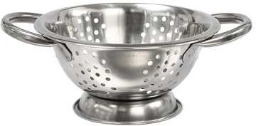 Buckingham Premium Deep Colander Strainer for Draining Rinsing & Straining Stainless Steel Multipurpose Kitchen Tool for Washing Pasta & Vegetables (0.7 L / 16 cm)