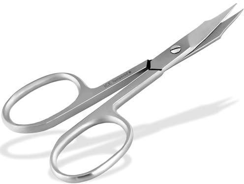 Ciseaux à ongles à pointe fine - acier inoxydable - avec une coupe précise et tranchante pour couper les ongles des mains et des pieds ainsi que les cuticules 9,5 cm