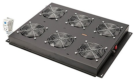 Digitus Ventilatore da tetto per server rack della serie Unique, 6x ventilatore, termostato, nero (RAL 9005)