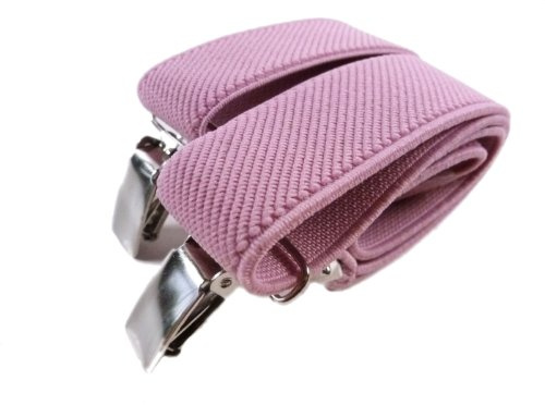 Olata Bretelles en Y Colorées et Élastiquées à Clipser pour Enfants (1 à 5 ans) - 2,5 cm. Rose Clair