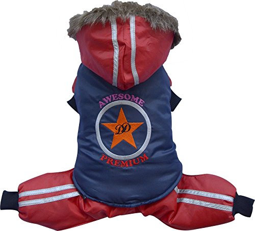 Doggy Dolly W282 Schneeanzug für Hunde Star Awesome, blau/rot, Größe : S