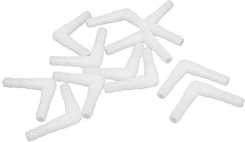 sourcing map Plastik L-Form Aquarium Luftschlauch Rohr Ventil Verbinder 12 Stück Weiß DE de