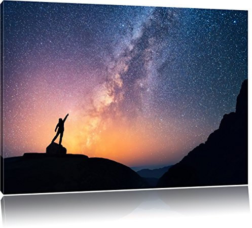 Pixxprint Sternenfänger Milchstraße, Größe: 120x80cm, Leinwandbild, fertig gespannt, Wandbild, Dekoration, Kunstdruck, kein Poster
