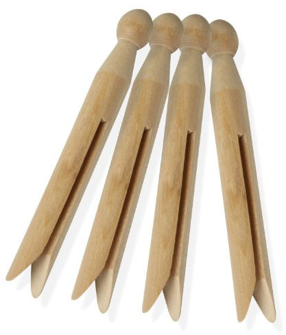 Elliott Mollette tradizionali in legno di faggio, confezione da 24 pezzi, perfette per uso interno ed esterno e tengono i vestiti senza lasciare segni, ideali per lavori artigianali, beige