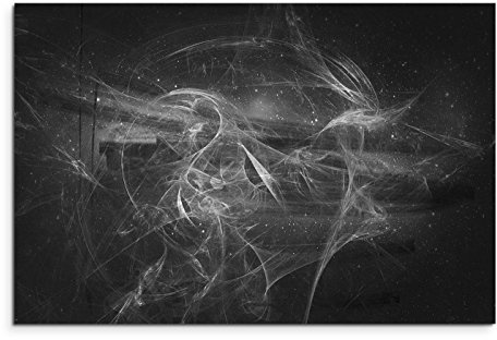 Paul Sinus Art Modernes Wandbild 120x80cm Abstrakt Schwarz Weiss Leinwand XXL Kunstdruck Wohnzimmer Deko Bild Fertig Aufgespannt