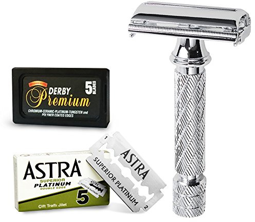 Parker-Astra-Derby Rasoio e Lamette da Barba 87R - 1 Confezione da 3 Pezzi