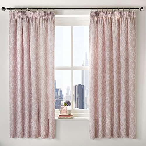 Dreams & Drapes - Alford Lined Pencil Pleat Curtains - 66 Width x 72 Drop (168 x 183cm), Blush