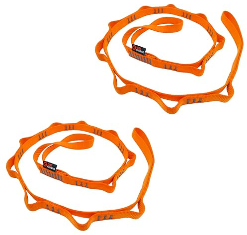 GM CLIMBING Orange 16mm Nylon Daisy Chain Sling 22kN 120cm / 48in CE UIAA Certified for Leading Aid Climb Ascender Rigging Hammock Suspension Pack of 2