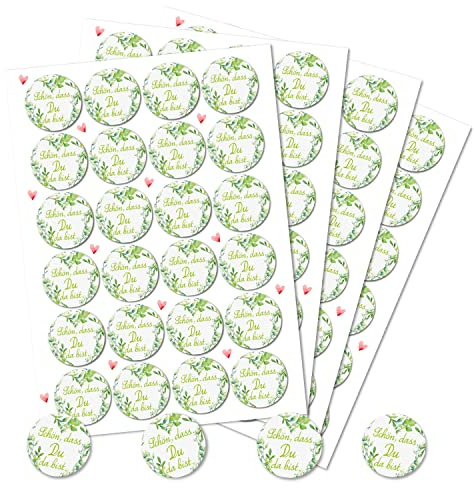 Logbuch-Verlag 96 Aufkleber SCHÖN DASS DU DA BIST 4 cm Geschenkaufkleber Etiketten Sticker Gäste Geburtstag Gastgeschenk Hochzeit