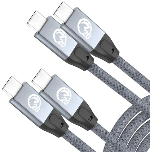 UseBean USB C Kabel 0.5M(2 Stück), 100W USB C 3.2 Gen2x2 20Gbps Datenkabel | USBC auf USBC Kabel Kurz, 5A Typ C Ladekabel, PD3.0 Schnellladekabel, 4K@60Hz Videoübertragung für iPhone 17, Galaxy S26