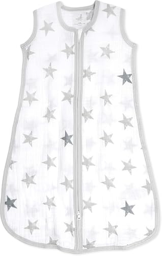 aden + anais™ essentials Baumwoll-Musselin-Schlafsack, 1,0 TOG tragbare Decke für Babys, Bunte Muster für Mädchen & Jungen, Schlafsack für Neugeborene aus 100% Baumwoll, 0-6 Monate, dusty