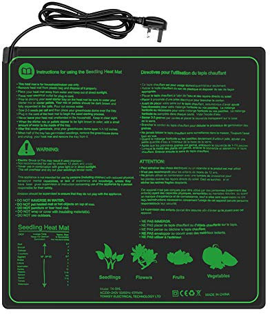 Hyindoor Heizmatte für Sämlinge, beheizt, langlebig, wasserdicht, für den Winter, Hydrokultur, Keimung von Sämlingen im Innenbereich (50,8 x 50,8 cm Heizmatte)