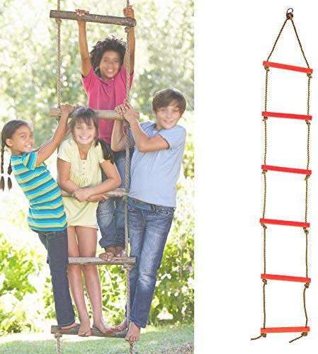 Corda per arrampicata su scala per altalene per bambini Giochi per bambini su corda per arrampicata all'aperto(Rosso)